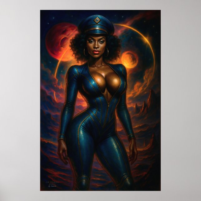 Commander Gail Kween | Sci-Fi Glamour 2025 Poster (Framsidan)