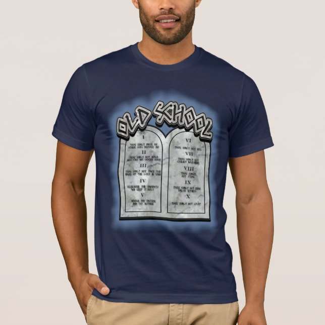 Commandments för old school tio t-shirt (Framsida)