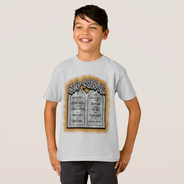 Commandments för old school tio t-shirt (Hel framsida)