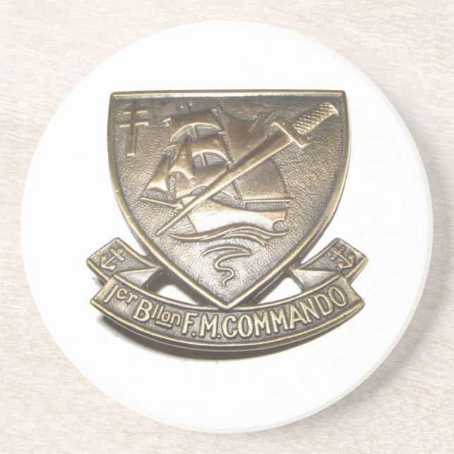 Commando Kieffer - Insigne 1er BFMC Underlägg Sandsten (Framsidan)