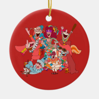 Commedia dell'Arte, en kuslig jolly grupp! Julgransprydnad Keramik
