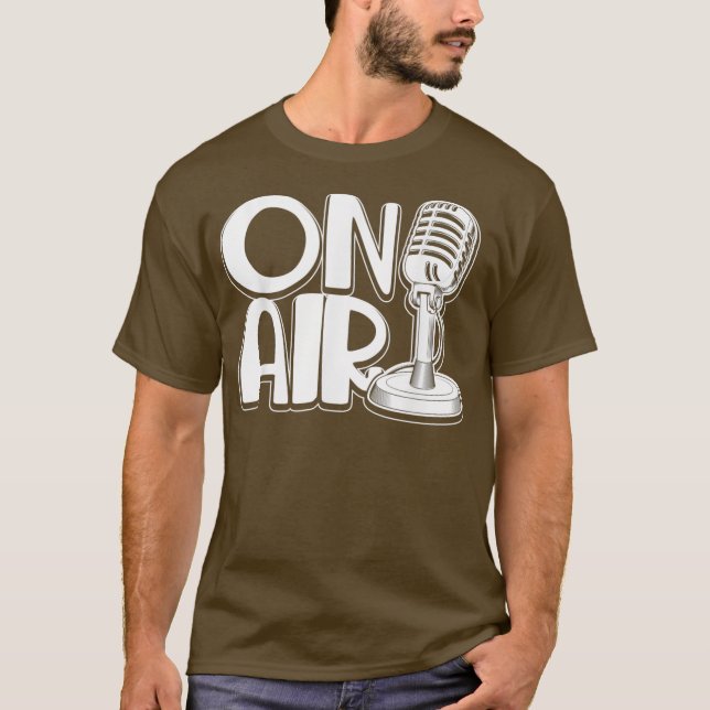 Commentator Microphone Podcasting Radio Musician T Shirt (Framsida)