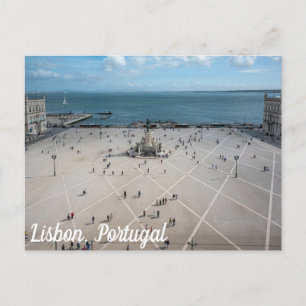 Commerce Square sedd uppifrån i Lissabon, Portugal Vykort