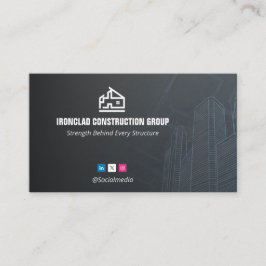 Commercial Building Contractors | Dark Minimalist Visitkort