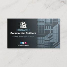 Commercial Building Contractors | Dark Minimalist Visitkort