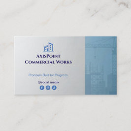 Commercial Building Contractors | Grey Minimalist Visitkort
