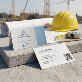 Commercial Building Contractors | Grey Minimalist Visitkort