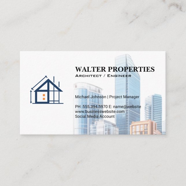 Commercial Buildings | Construction | Architecture Visitkort (Framsida)