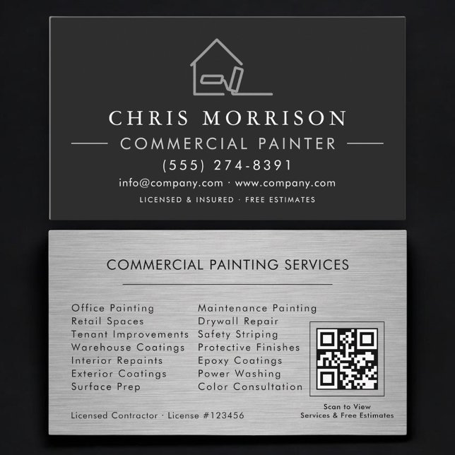 Commercial Painting QR Code Professional Visitkort (Skapare uppladdad)