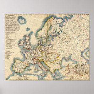 Commerciale industriell karta av Europa Poster