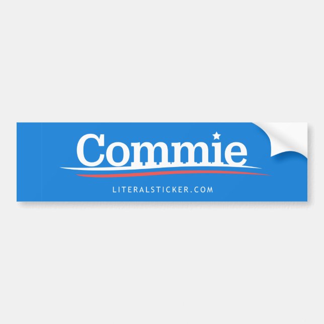 Commie Bernie Sanders Parody Bumper Sticker Bildekal (Framsidan)