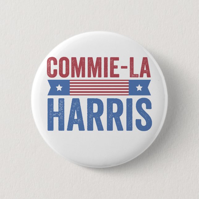 Commie-La Harris 2024 Funny Anti Kamala Harris Knapp (Framsida)