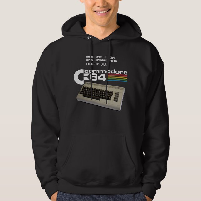 Commodore 64 C64 Logo Computer with Quote Load, 8, Hoodie (Framsida)