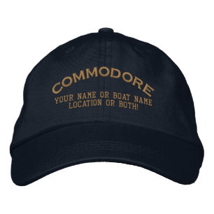Commodore Anpassa Ditt Namn Båt Lokal Broderad Keps