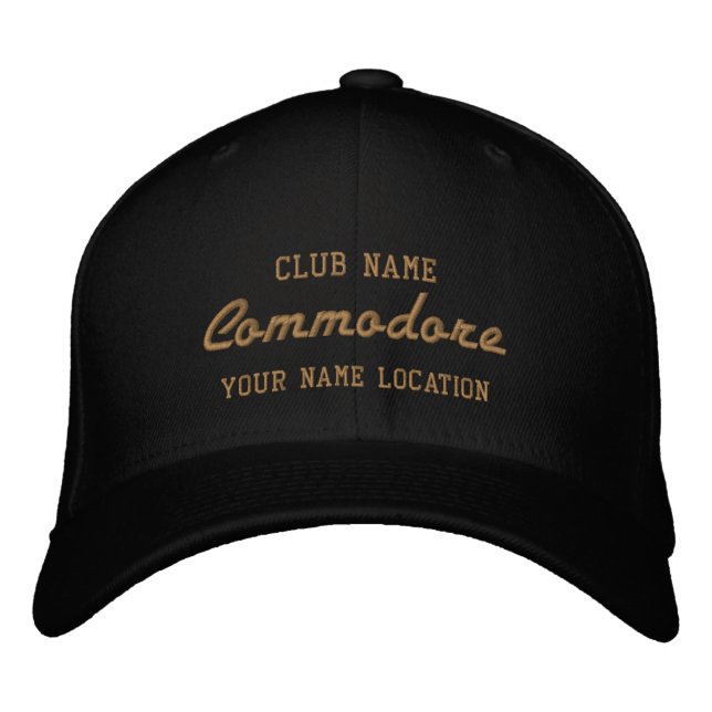 Commodore Yacht Club Personalizable Cap Broderad Keps (Framsida)