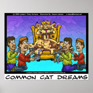 Common Cat Dreams Funny Collecsible Art Poster