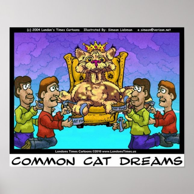 Common Cat Dreams Funny Collecsible Art Poster (Framsidan)