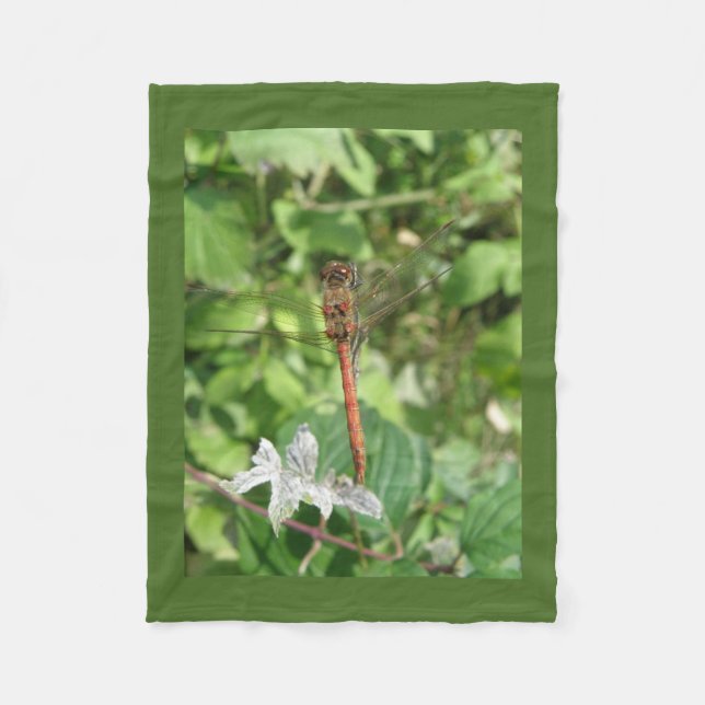Common Darter Dragonfly Fleece Blanket (Framsidan)