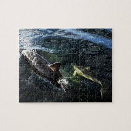 Common Dolphin Morsa och Baby Jigszawa Puzzle Pussel