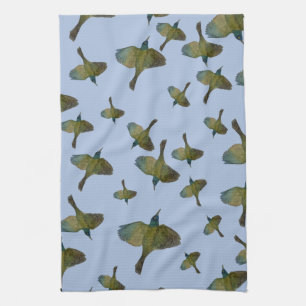 Common Grackle Grönt Blue Bird Flock Kitchen Towel Kökshandduk