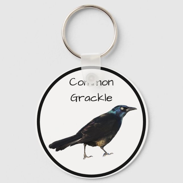 Common Grackle Nyckelring (Framsida)