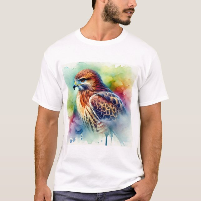 Common hawk 040924AREF122 - Watercolor T Shirt (Framsida)