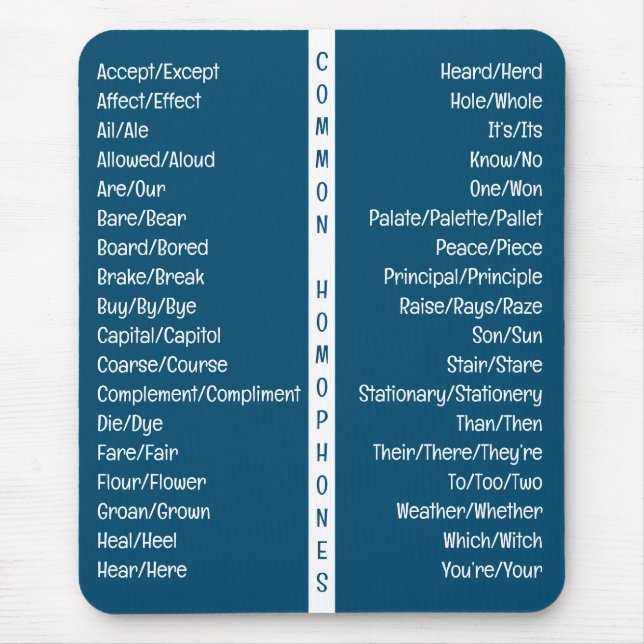 Common Homophones English Stavelling Reference Gui Musmatta (Framsidan)