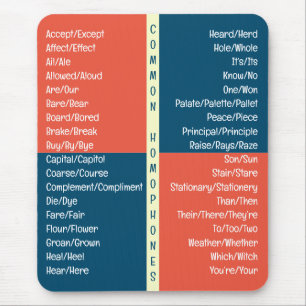 Common Homophones English Stavelling Reference Gui Musmatta