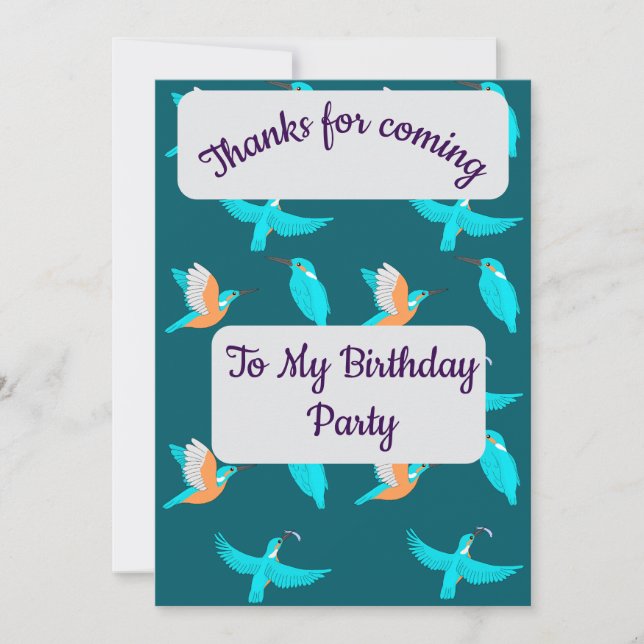 Common Kingfishers Thank you Card Inbjudningar (Framsida)