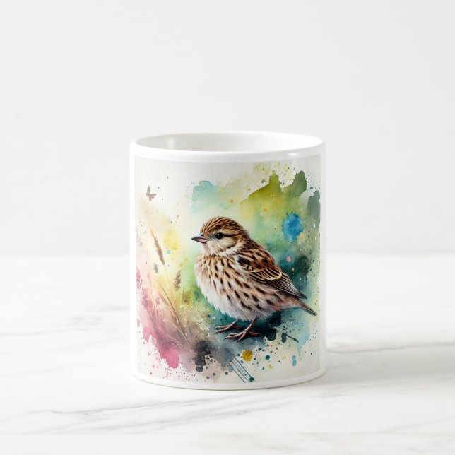 Common Linnet 210724AREF102 - Watercolor Kaffemugg (Center)