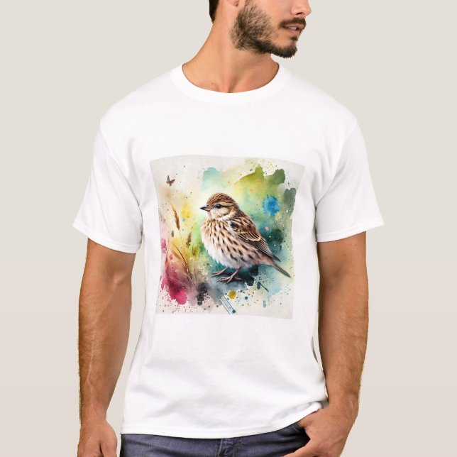 Common Linnet 210724AREF102 - Watercolor T Shirt (Framsida)