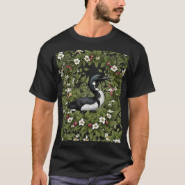 Common Loon Bird, omringad av vit Orchid Flower T Shirt