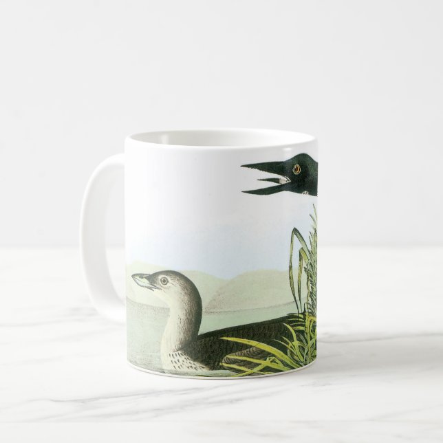 Common Loon by Audubon Kaffemugg (Framsida vänster)