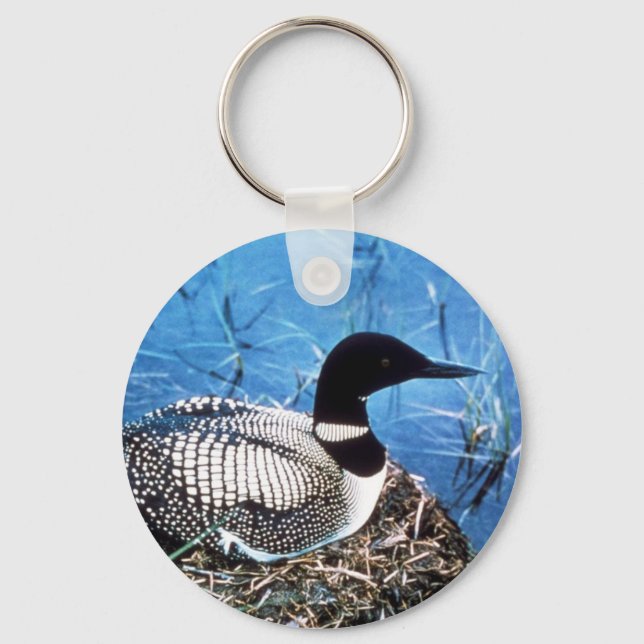 Common Loon on Nest Nyckelring (Framsida)