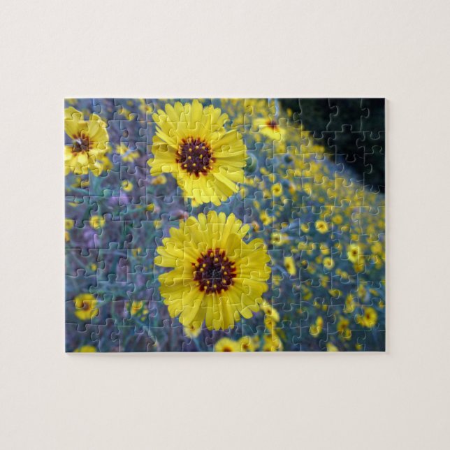 Common Madia Flowers i Sequoias nationalpark Pussel (Horisontell)