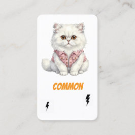 Common Punk Cat-Collector Card-White Rebel Visitkort