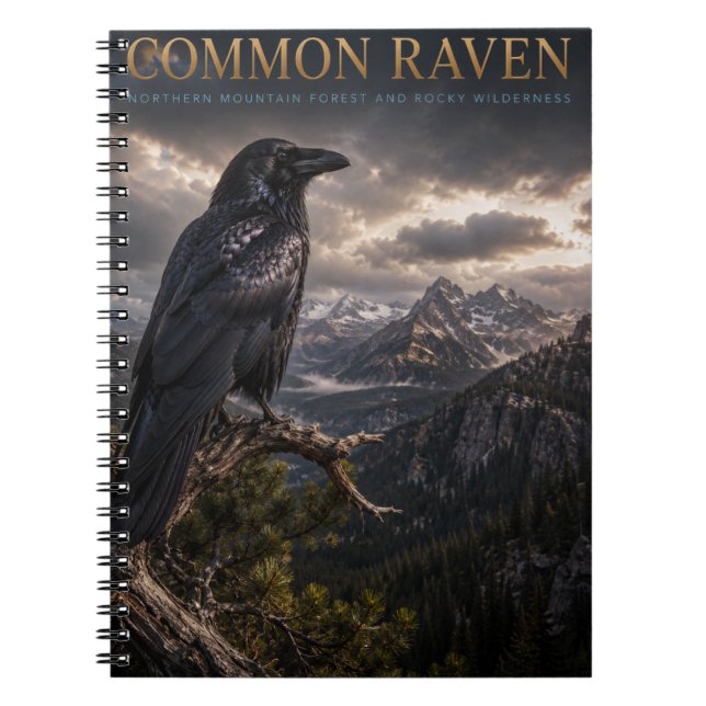 Common Raven Mountain Wilderness DJUR Anteckningsbok (Framsidan)
