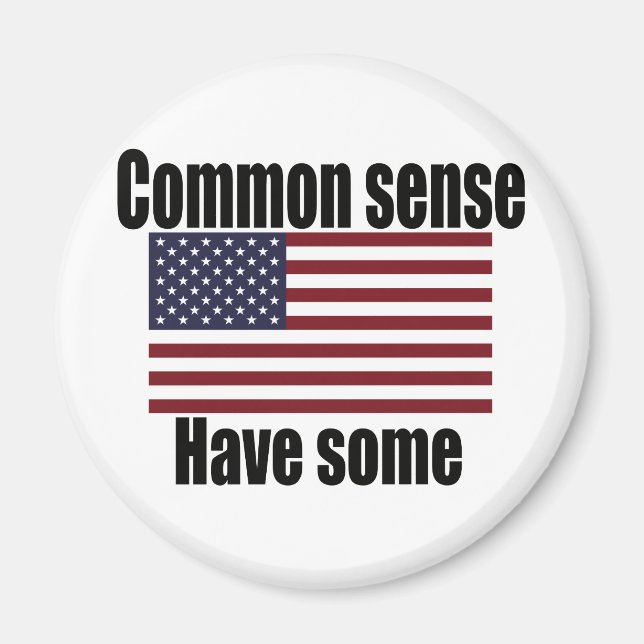Common Sense American Flagga Magnet (Framsidan)