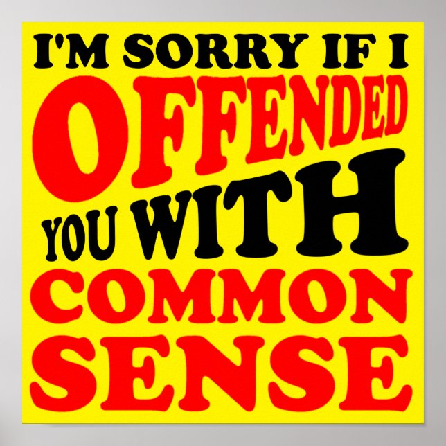 Common Sense Offted You Funny Poster Sign (Framsidan)