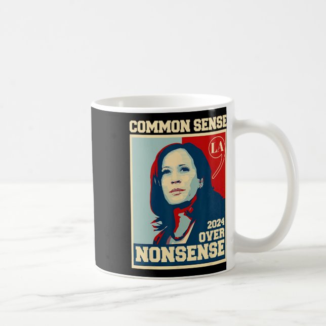 Common Sense Over Nonense Kamala Harris 2024 Elec Kaffemugg (Höger)