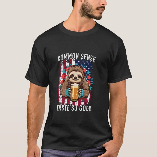 Common Sense Smakar Så Gott Lenhoppsöl 4:e juli T Shirt (Framsida)