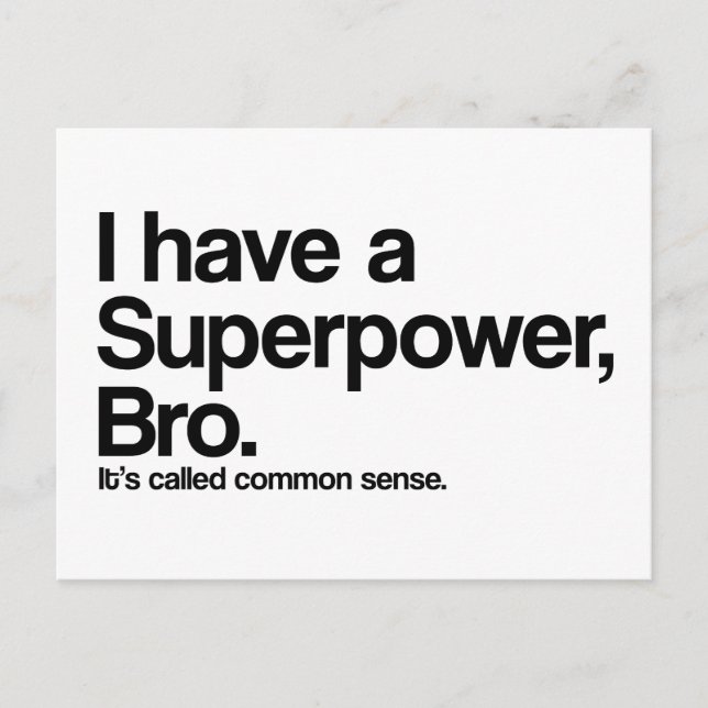 Common Sense Superpower Vykort (Framsida)