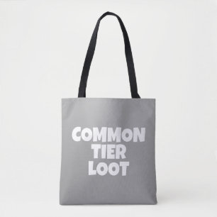 Common Tier Loot Gamer Boy Grått Lettering Tygkasse