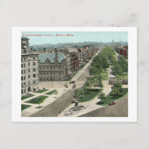 Commonwealth Ave., Boston Vintage Vykort