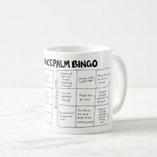 Comms Facepalm Bingo (A+B-kort) Kaffemugg