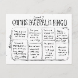 Comms Facepalm Bingo Round 3-vykort Vykort