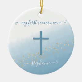 Communice Kor Blue Watercolor Prayer Julgransprydnad Keramik