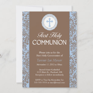 Communion Blue Löv Inbjudningar