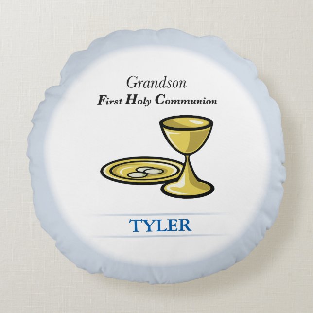Communion Body och Blood Grandson Rund Kudde (Framsidan)