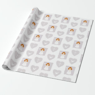Communion Dove Rödhårig Girl Presentpapper